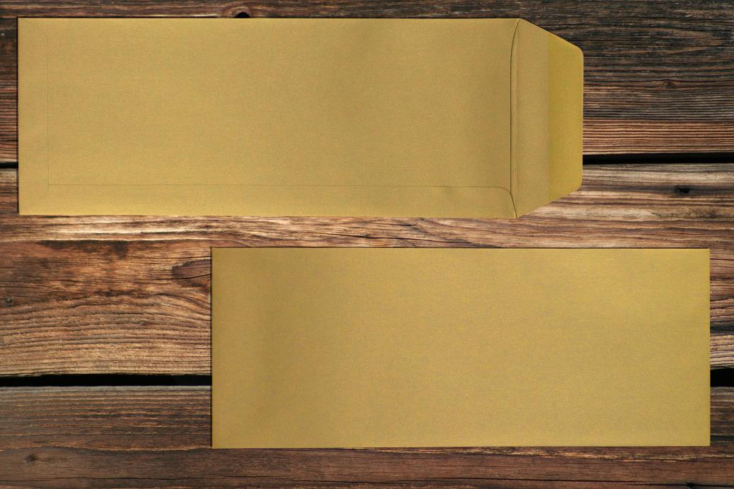 Versandtaschen 125x312 mm Nassklebend Metallic Gold Rush 120 g/qm